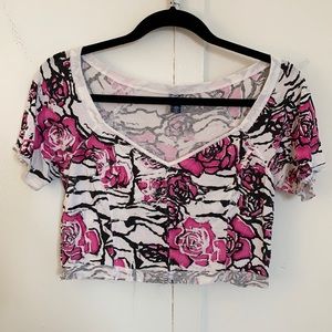 Free People Floral Crop Top